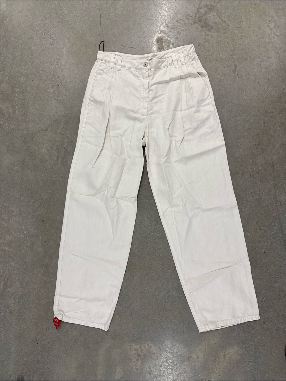 Brunello Cucinelli White Pleated Cotton Chinos